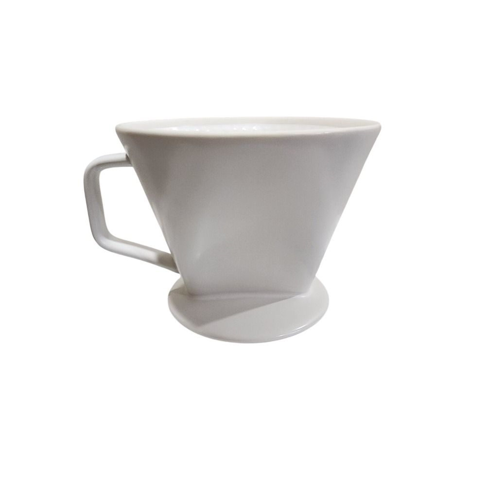 Starbucks Pour-Over Drip Filter #4 Coffee Maker Ceramic Cone Brewer White